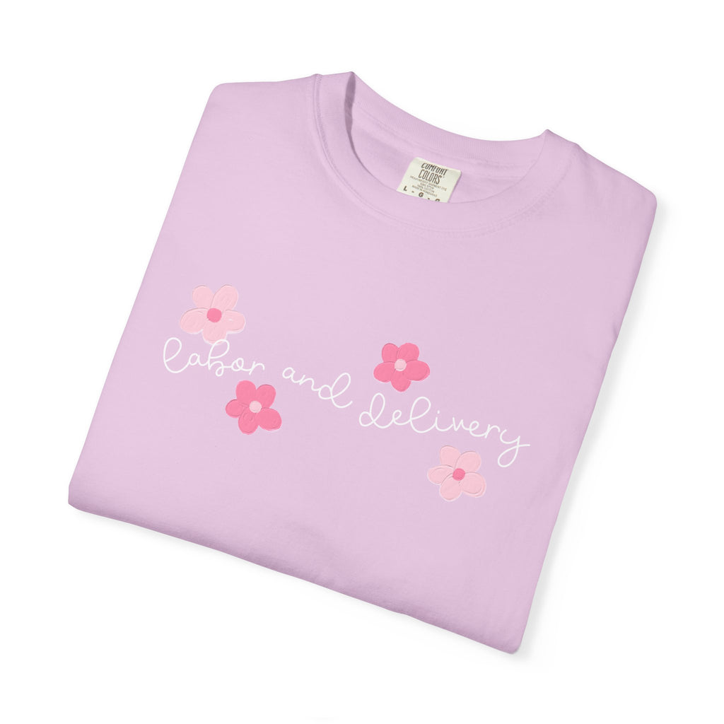 T-Shirt — “Easier and Delivery” Pink Flower Script Tee