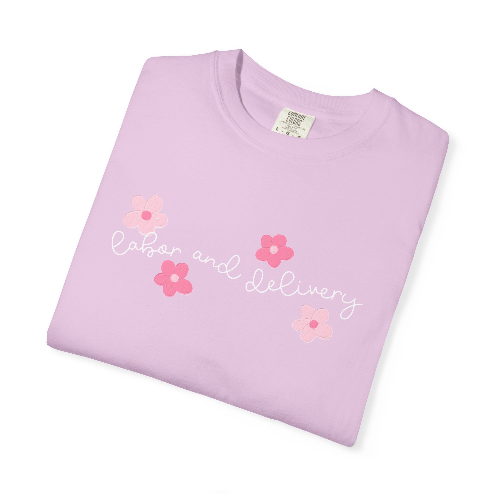 T-Shirt — “Easier and Delivery” Pink Flower Script Tee
