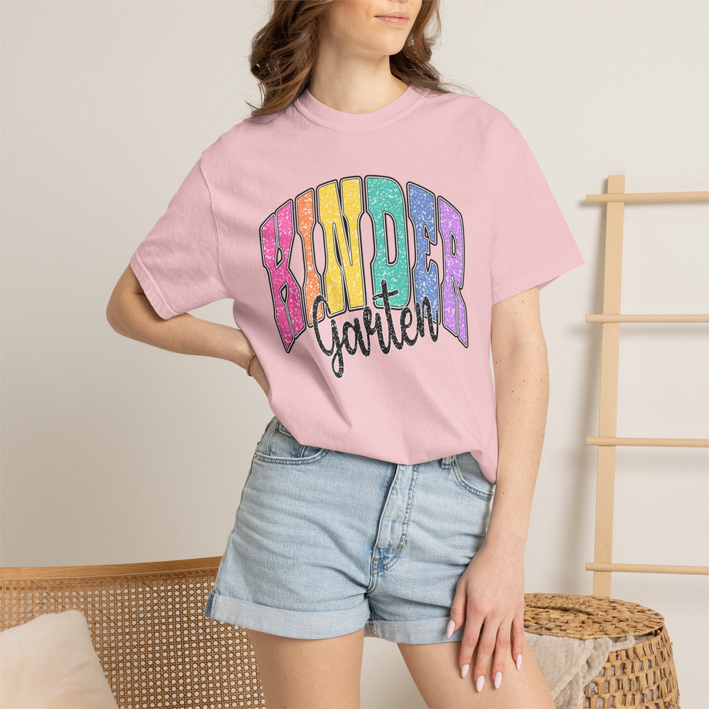 Kindergarten Rainbow T-Shirt — Colorful Back to School Tee
