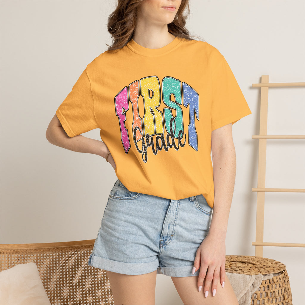 First Grade Rainbow T-Shirt — Back to School Teacher & Student Tee