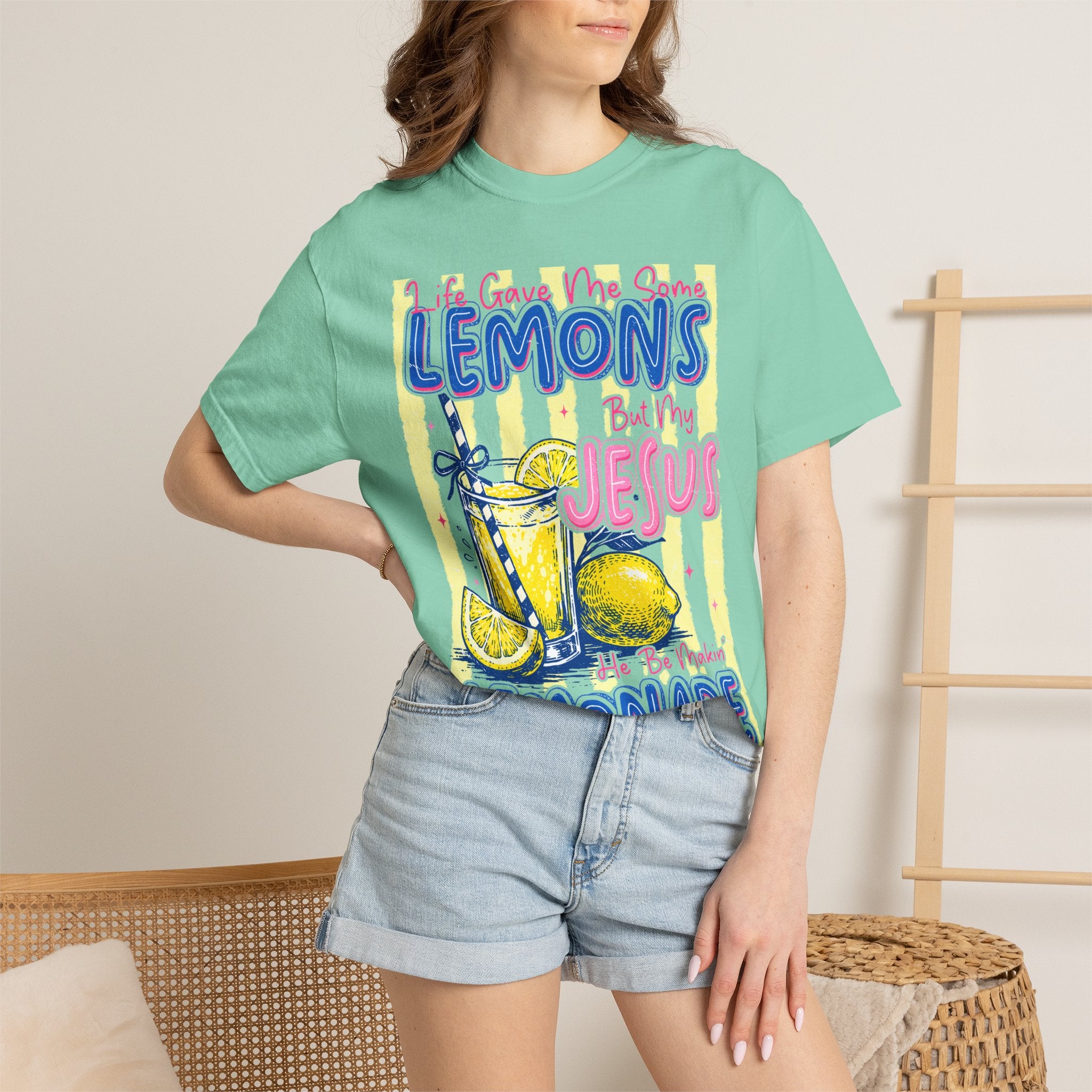 Lemons Into Lemonade Christian T-Shirt — 'He Gave Me Lemons But Why Jesus' Graphic Tee