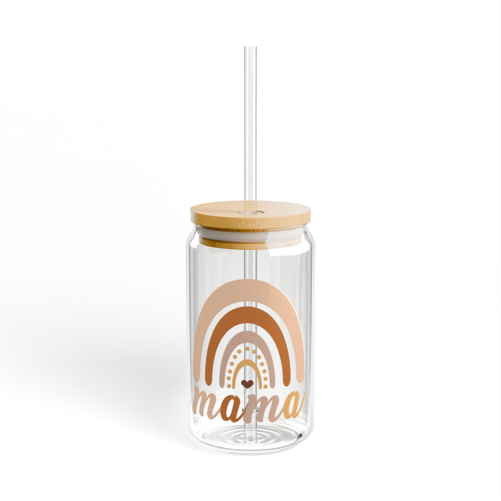 Mama Rainbow Sipper Glass — 16oz Bamboo Lid Tumbler (Mama)
