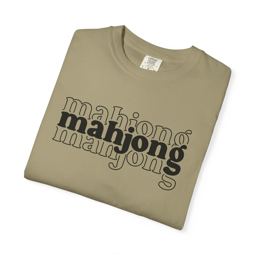 Mahjong Graphic T-Shirt — Retro Layered 'mahjong' Design