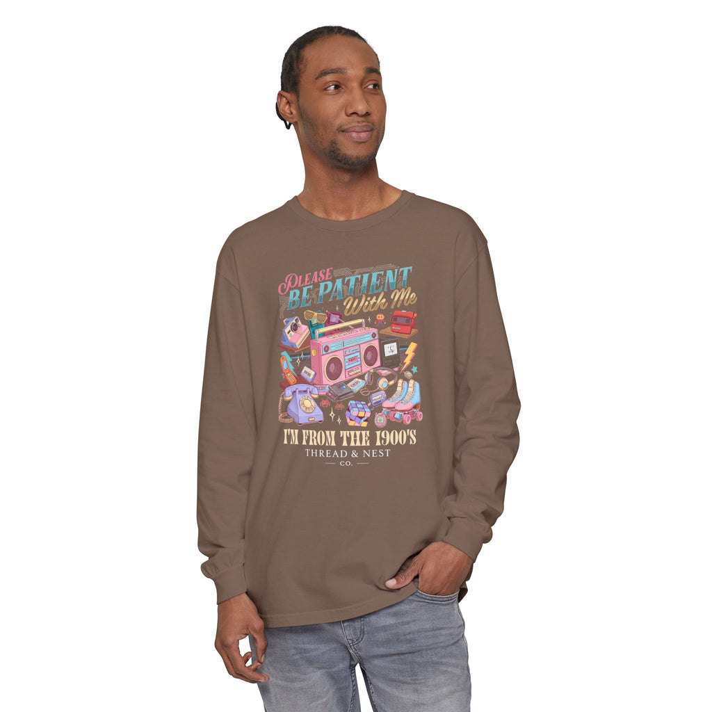 Please Be Patient With Me Long Sleeve Tee — "I’m From the 80s" Retro Radio Graphic