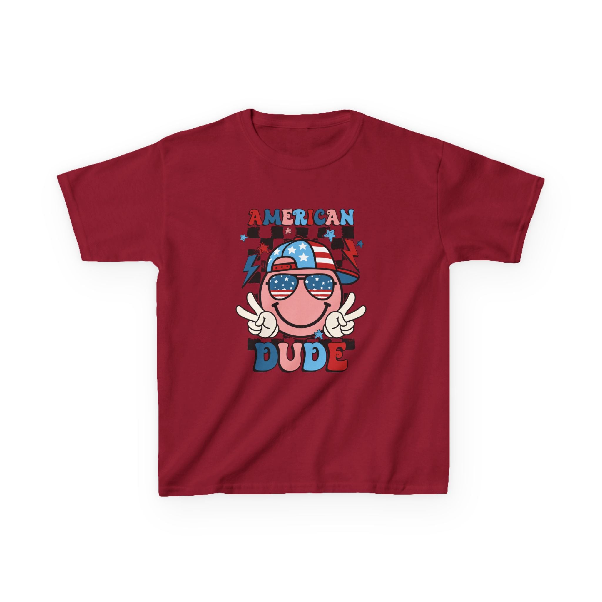 Kids Tee — "American Dude" Patriotic 4th of July Graphic