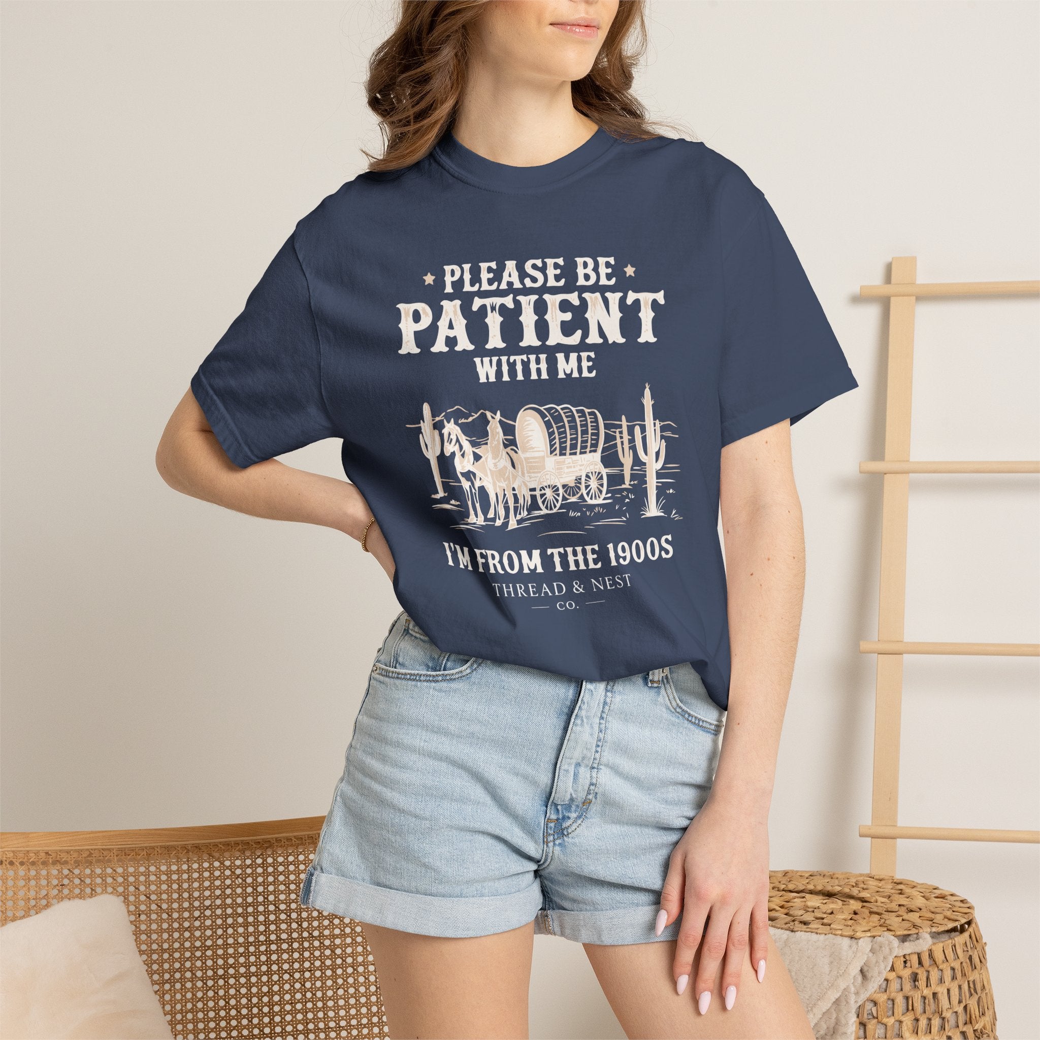 Please Be Patient With Me T-Shirt – "I’m From The 1900s" Vintage Wagon Graphic Tee