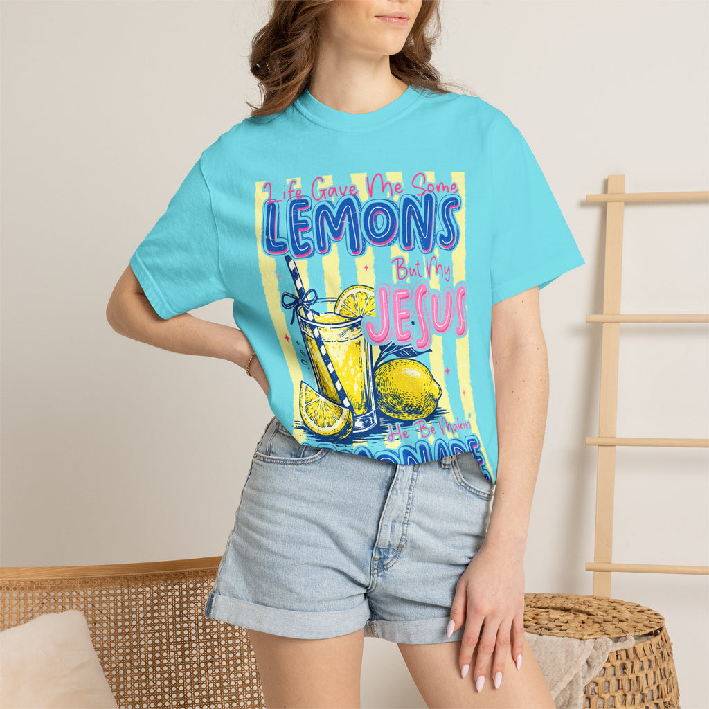 Lemons Into Lemonade Christian T-Shirt — 'He Gave Me Lemons But Why Jesus' Graphic Tee