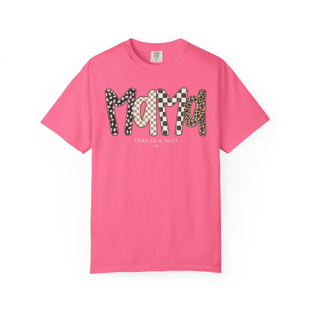 Mama Leopard & Plaid Graphic T-Shirt — Mom Gift, Mother's Day Tee