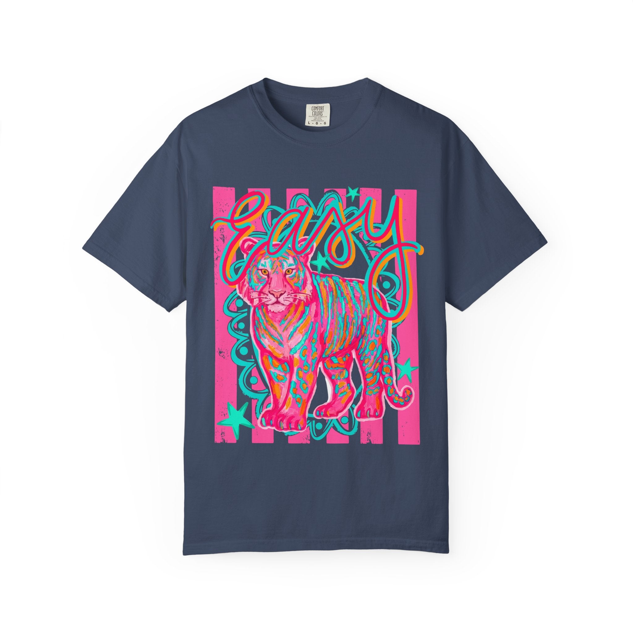Easy Tiger T-Shirt — Retro Neon Tiger Graphic Tee
