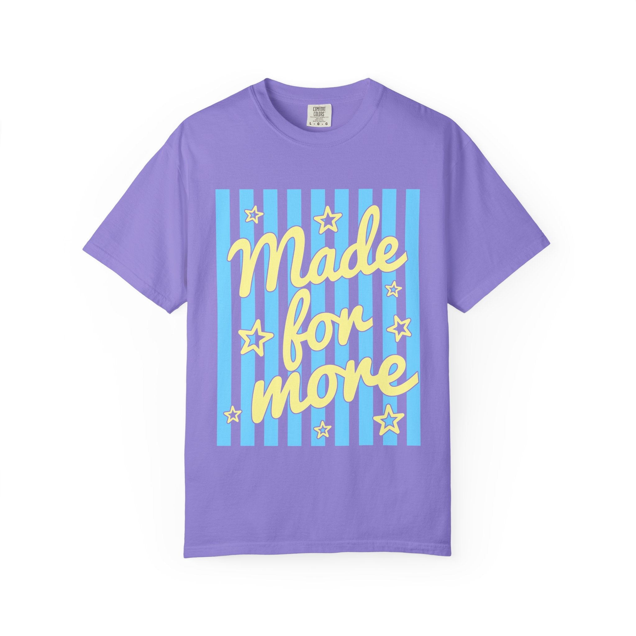 Made for More Orange Graphic T-Shirt — Retro Stripe & Stars Motivational Tee