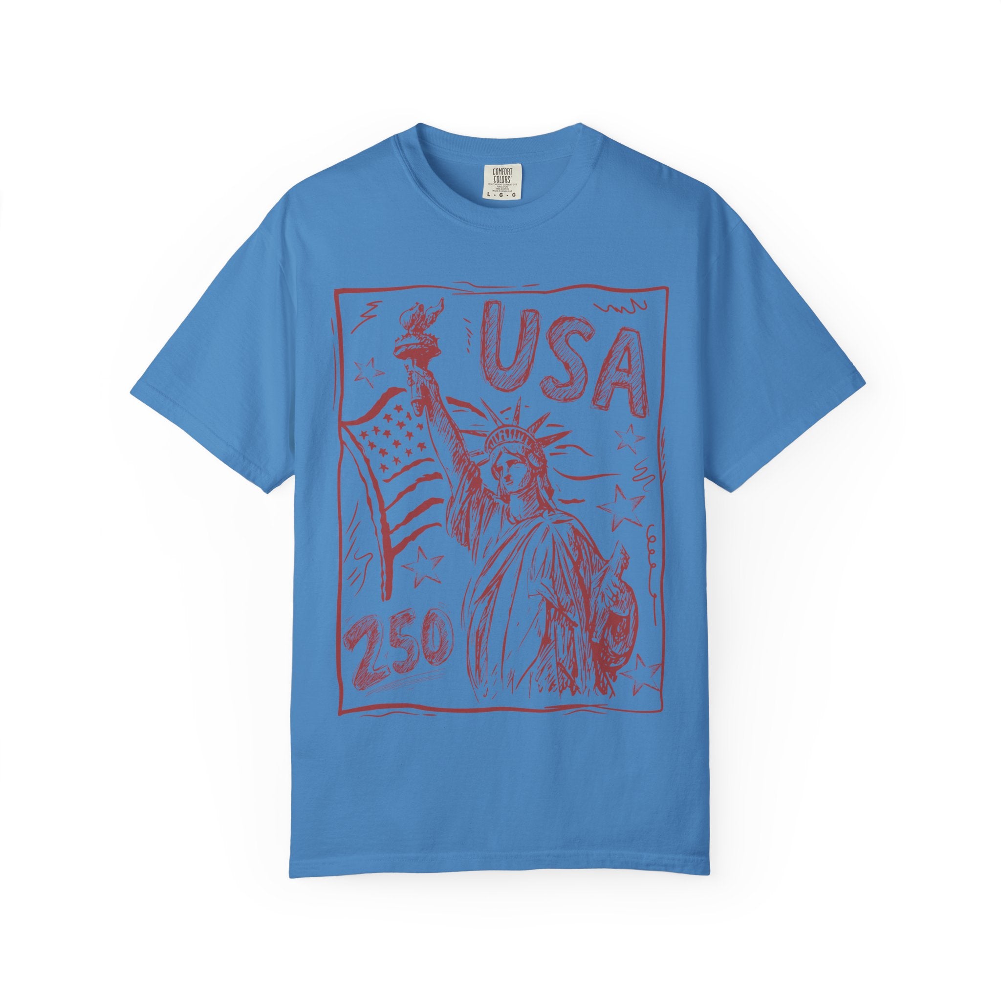 Liberty Sketch USA T-Shirt — Statue of Liberty 250th Anniversary Tee