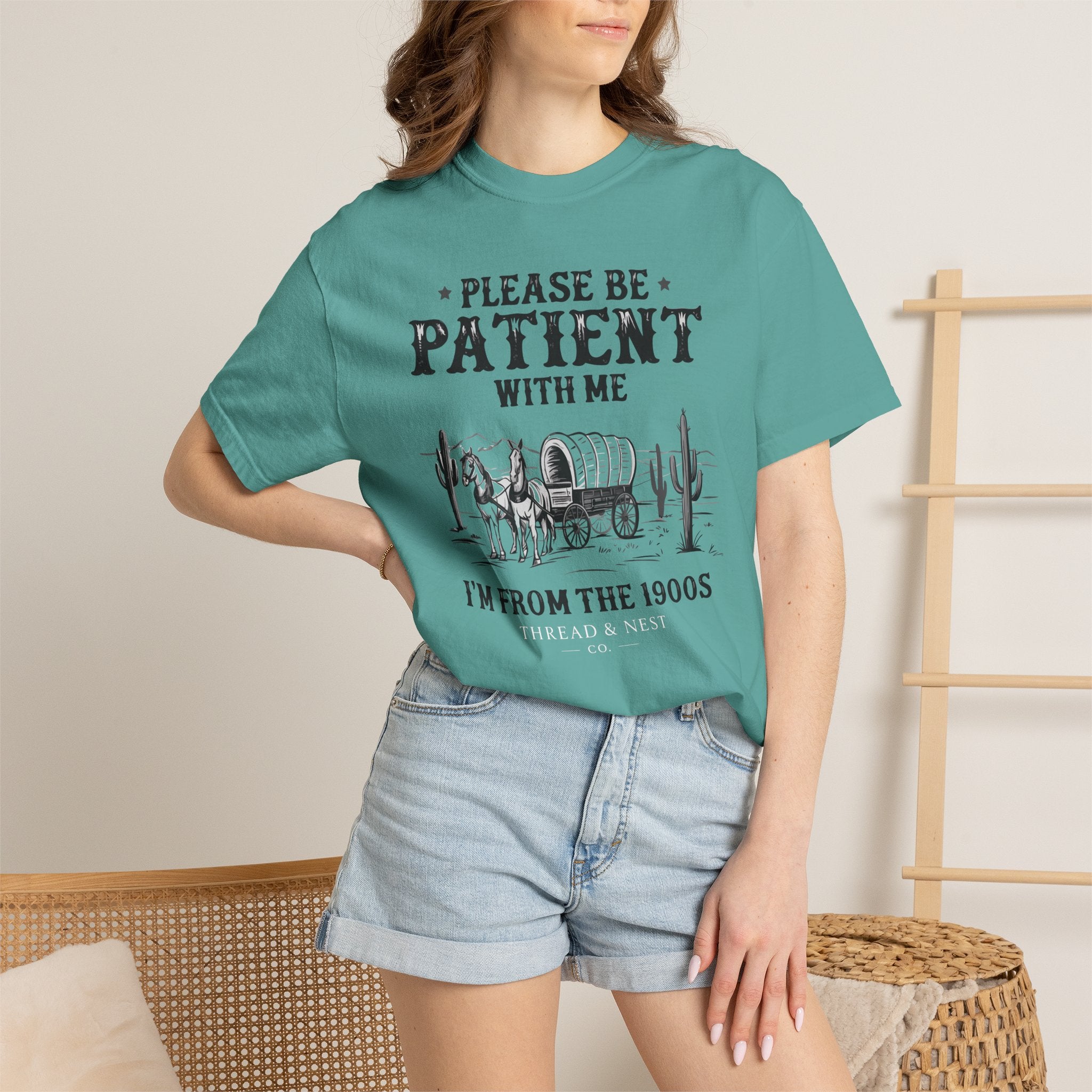 Please Be Patient With Me T-Shirt – Vintage Wagon 'I'm From The 1900s' Tee