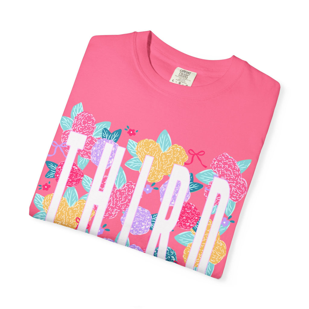 Third Grade Floral T-Shirt — Bright Back-to-School Tee for Students & Teachers