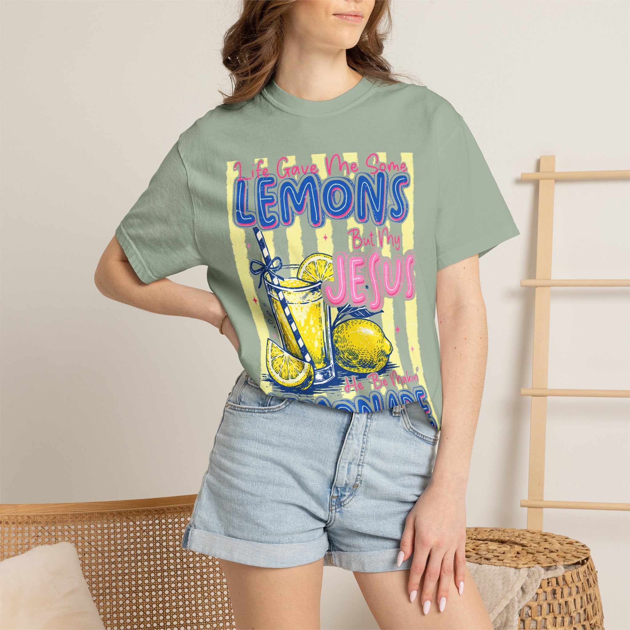 Lemons Into Lemonade Christian T-Shirt — 'He Gave Me Lemons But Why Jesus' Graphic Tee