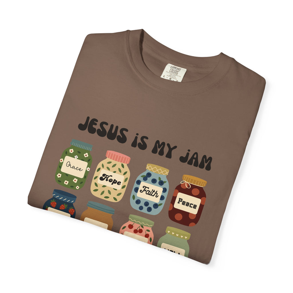 Jesus Is My Jam T-Shirt — Christian Faith Graphic Tee with Inspirational Jars