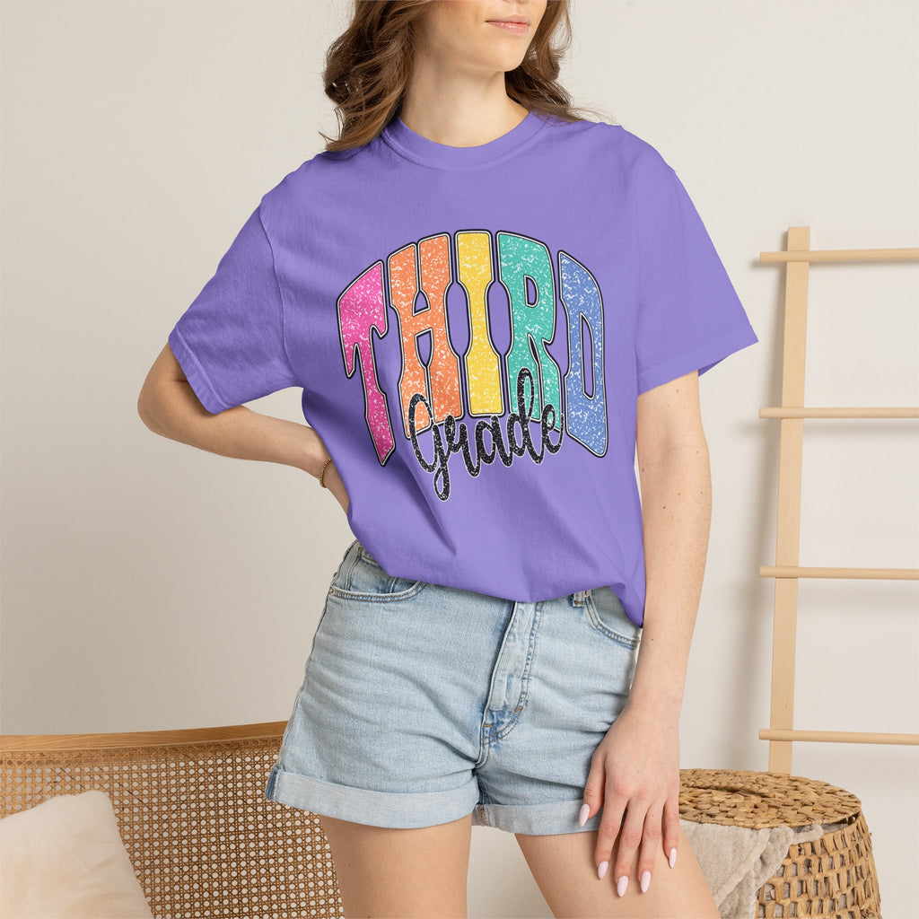Third Grade T-Shirt — Colorful Retro Rainbow Back-to-School Tee