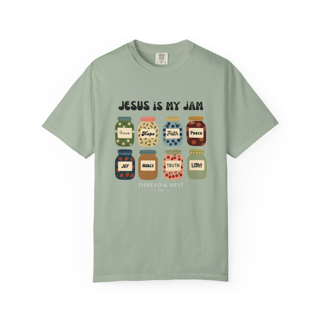 Jesus Is My Jam T-Shirt — Christian Faith Graphic Tee with Inspirational Jars