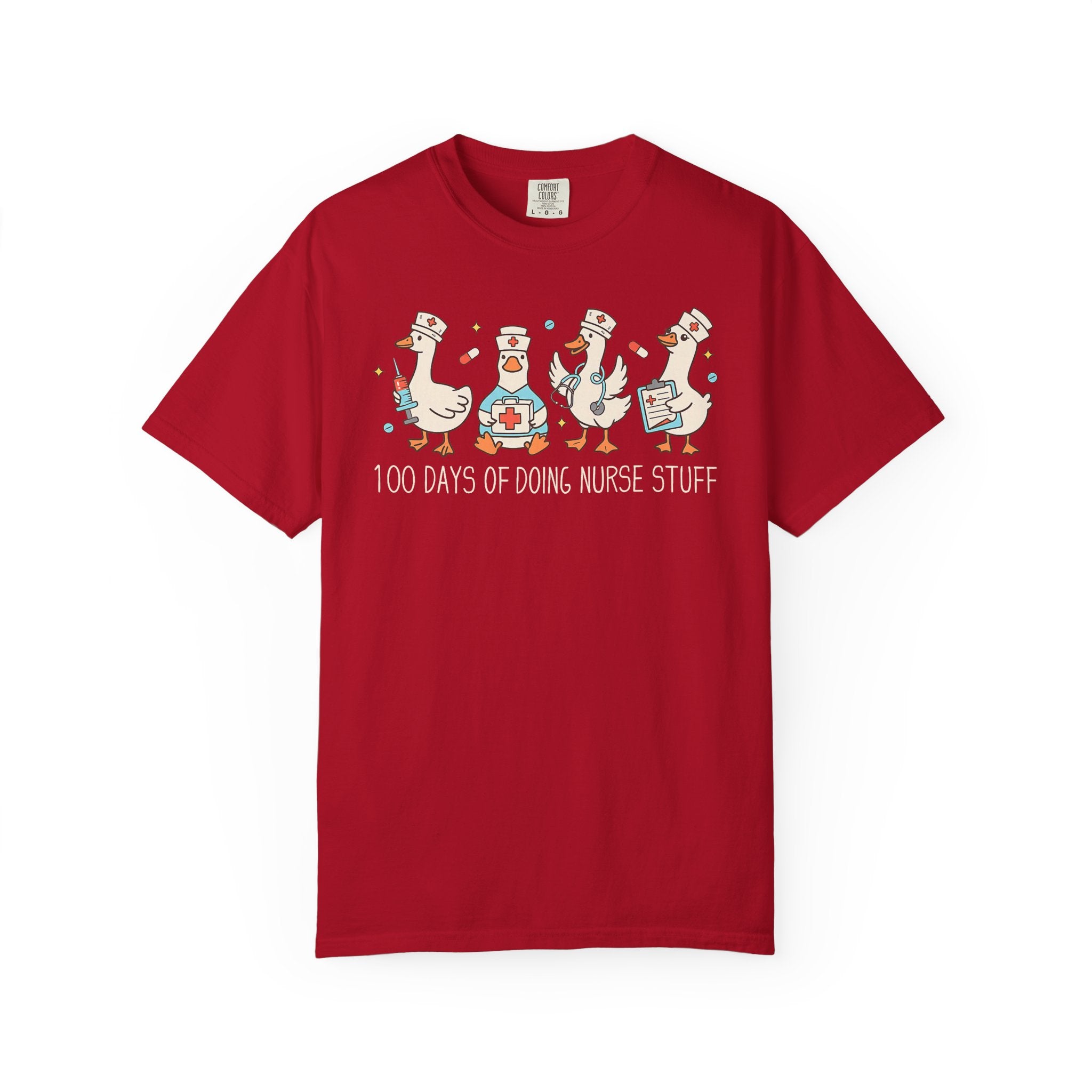 Nurse Ducks Tee — "100 Days of Doing Nurse Stuff" Garment-Dyed T-Shirt
