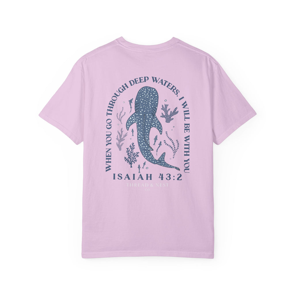 Isaiah 43:2 Whale Tee — 'When You Go Through Deep Waters' Christian T-Shirt