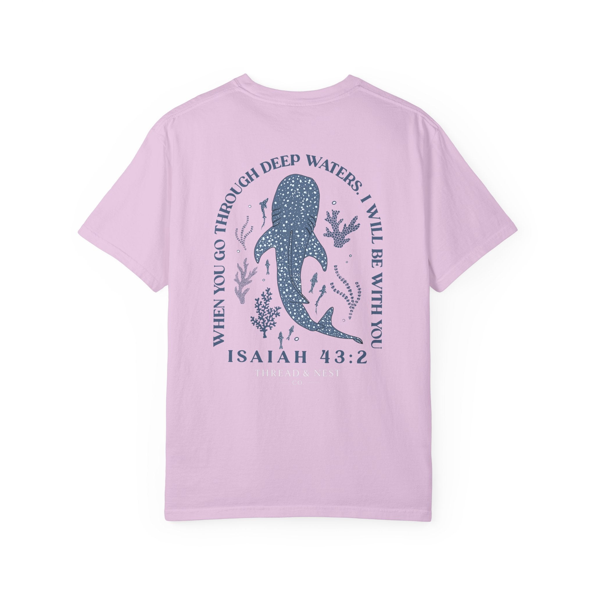 Isaiah 43:2 Whale Tee — 'When You Go Through Deep Waters' Christian T-Shirt