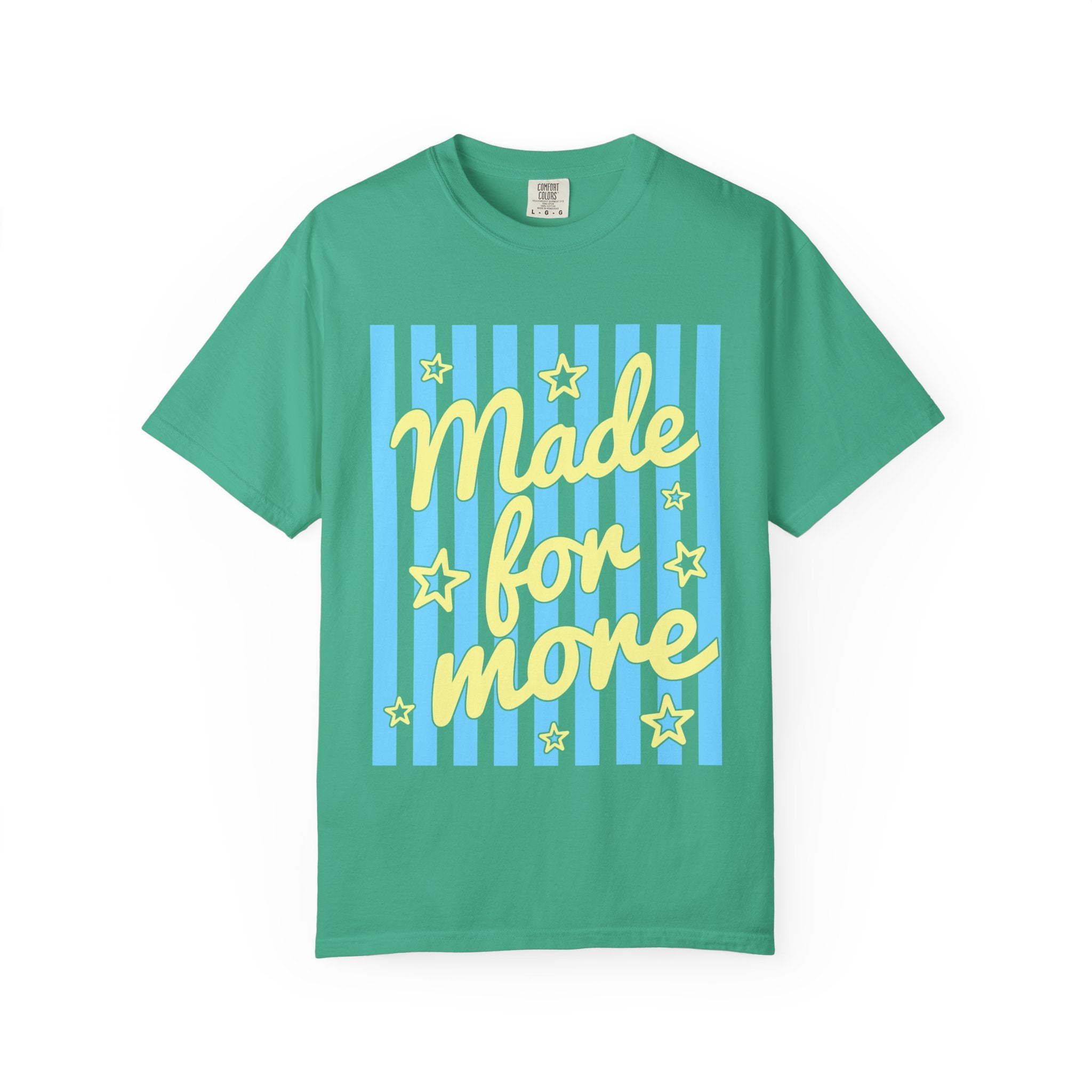 Made for More Orange Graphic T-Shirt — Retro Stripe & Stars Motivational Tee