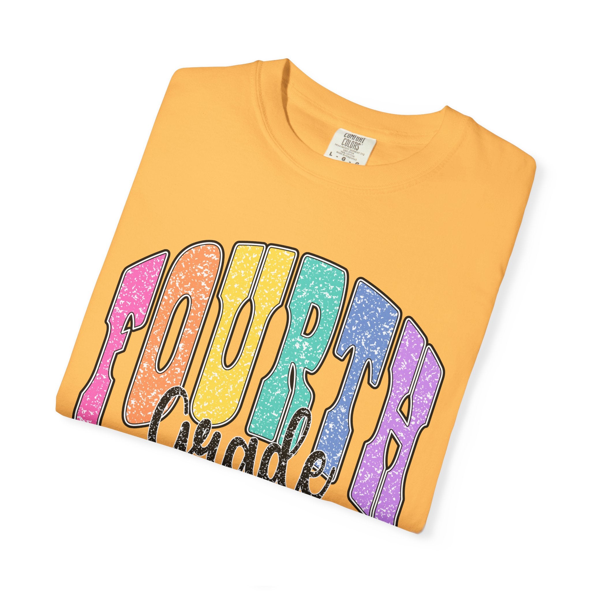 Fourth Grade Colorful Glitter Retro T-Shirt — Back to School Kids Tee