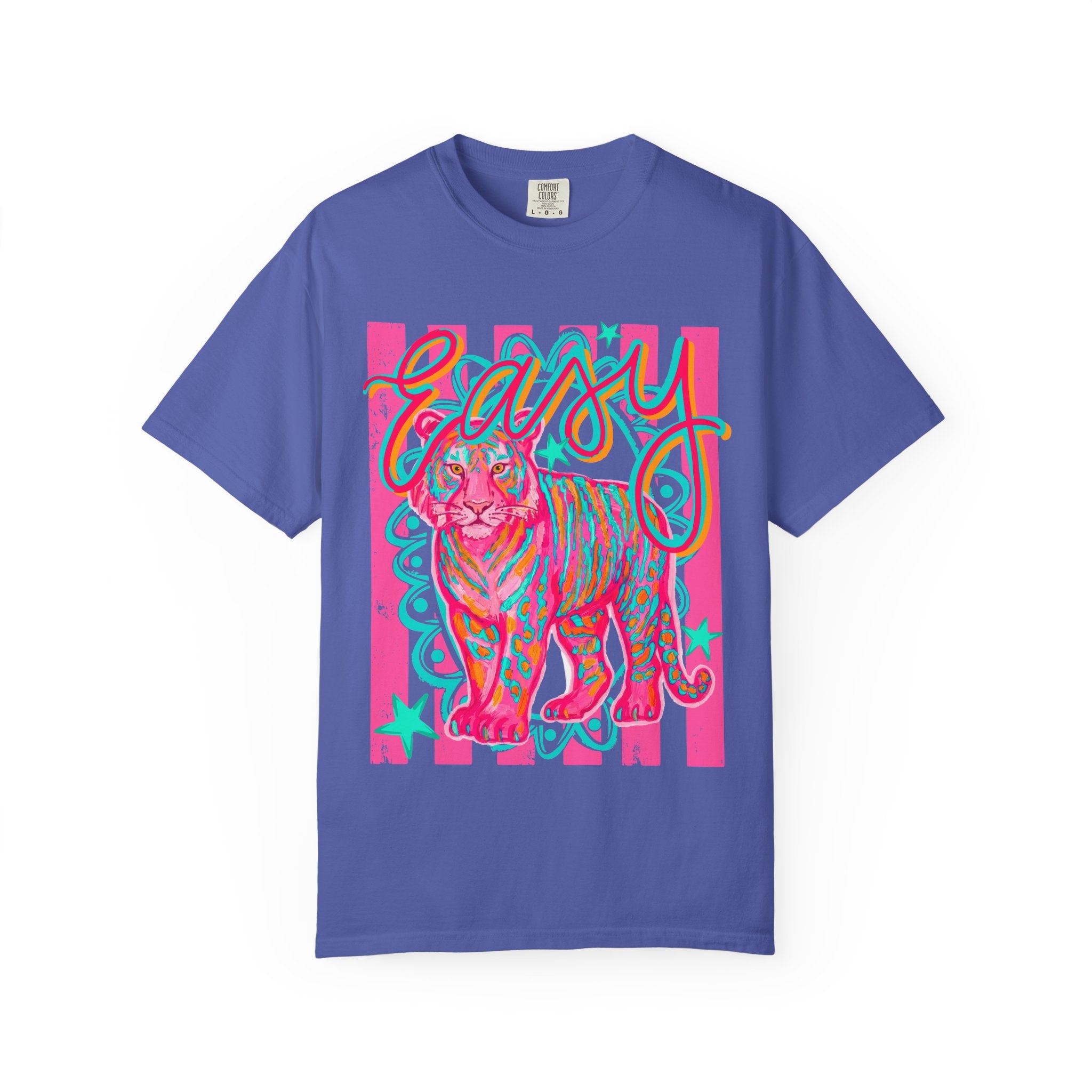 Easy Tiger T-Shirt — Retro Neon Tiger Graphic Tee