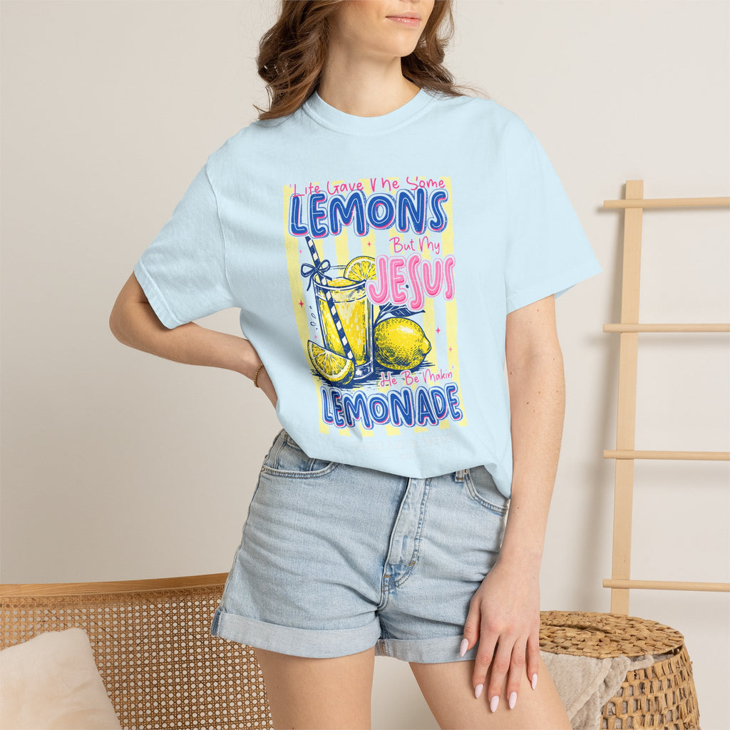 Lemons Into Lemonade Christian T-Shirt — 'He Gave Me Lemons But Why Jesus' Graphic Tee