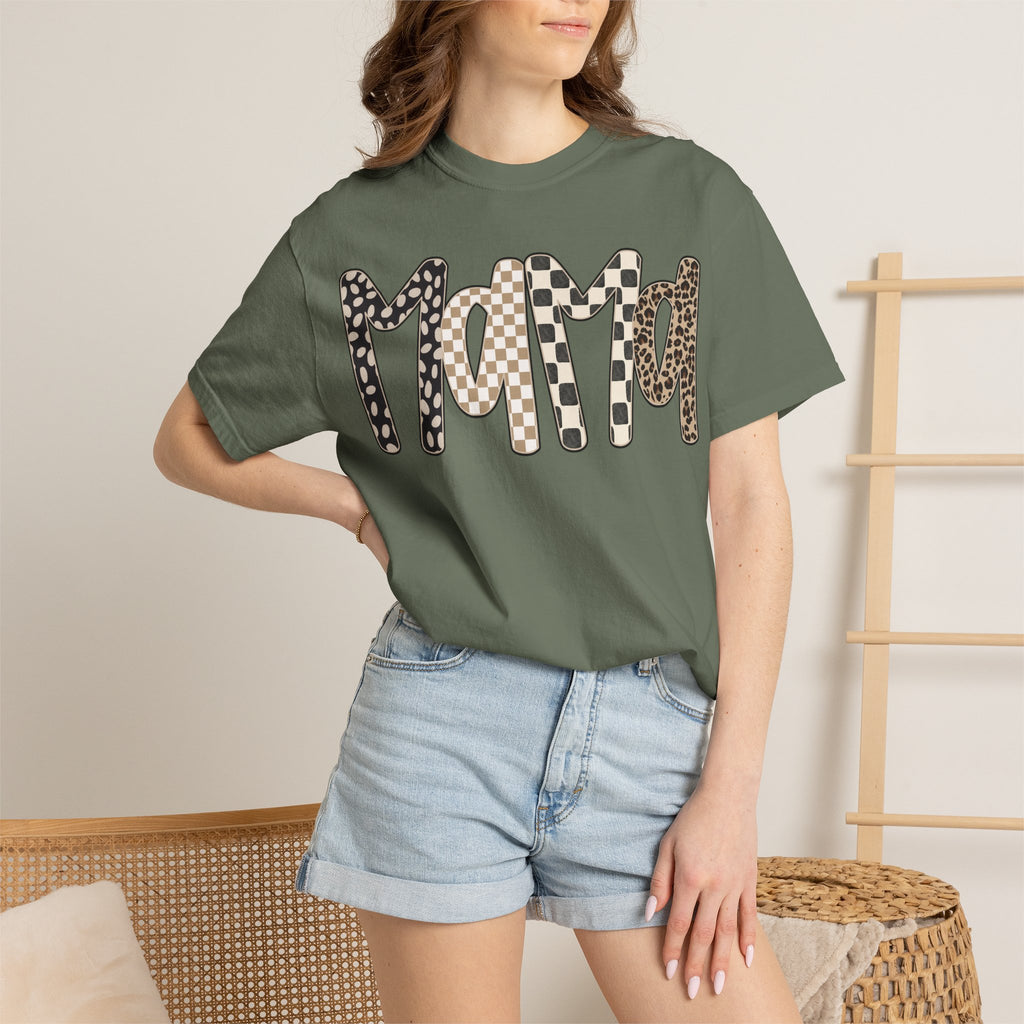 Mama Leopard & Plaid Graphic T-Shirt — Mom Gift, Mother's Day Tee
