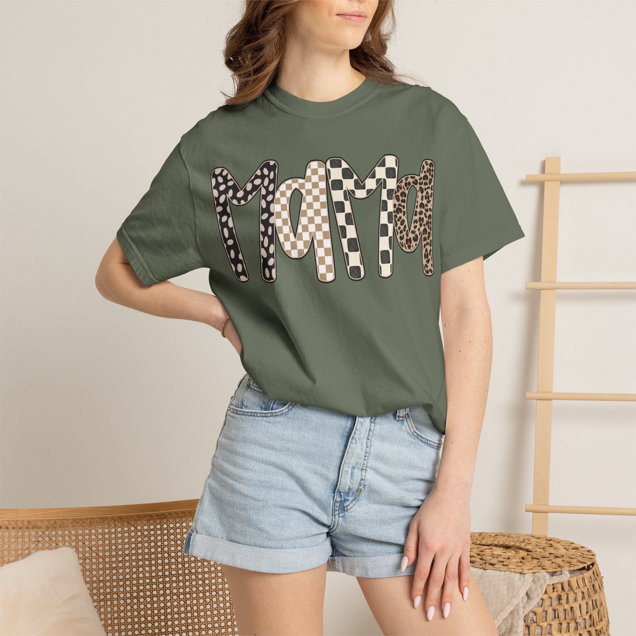 Mama Leopard & Plaid Graphic T-Shirt — Mom Gift, Mother's Day Tee