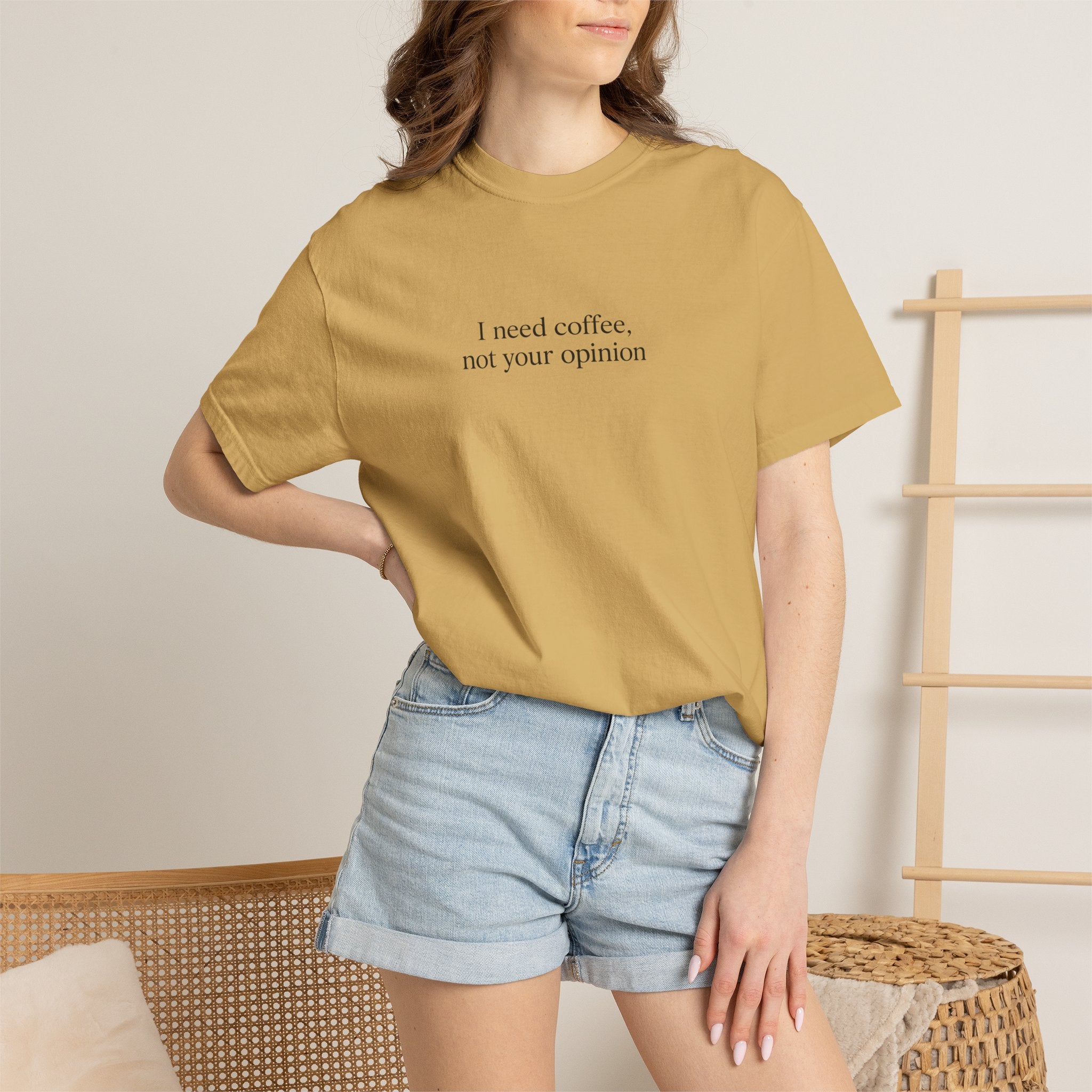 Coffee Quote T-Shirt — "I need coffee, not your opinion" Casual Graphic Tee