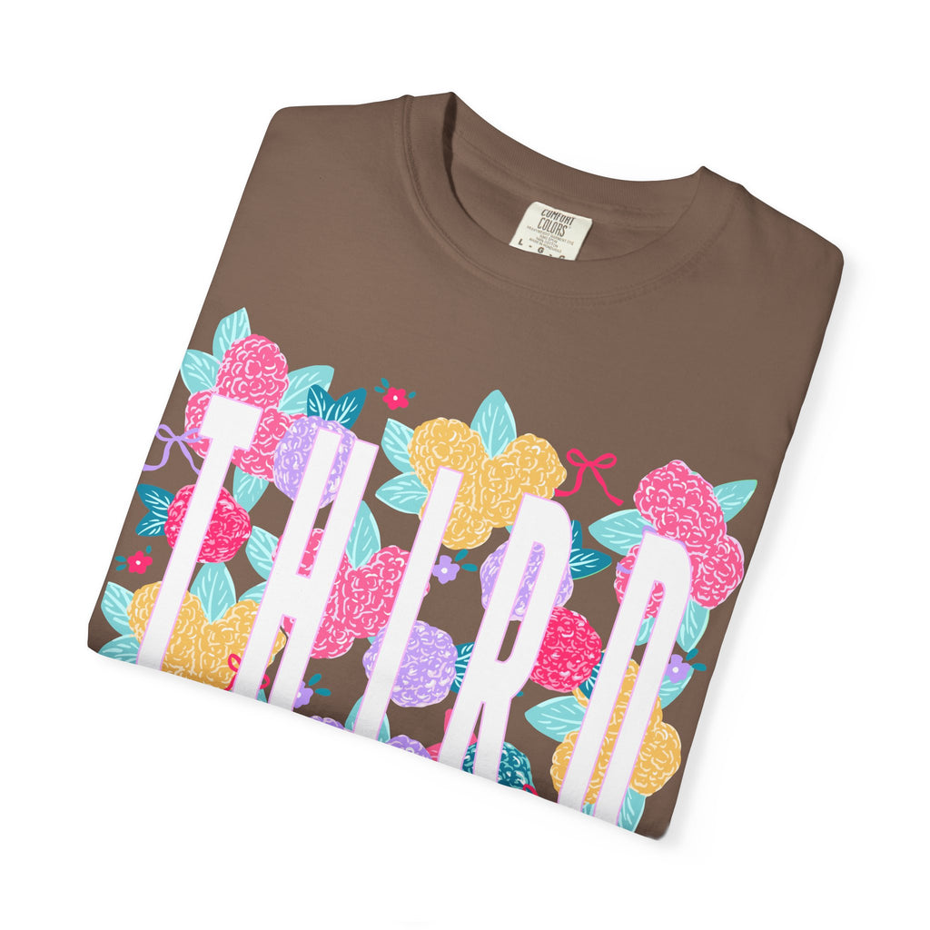 Third Grade Floral T-Shirt — Bright Back-to-School Tee for Students & Teachers