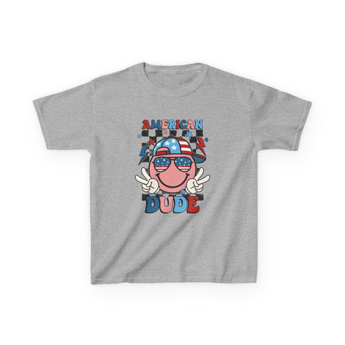 Kids Tee — "American Dude" Patriotic 4th of July Graphic