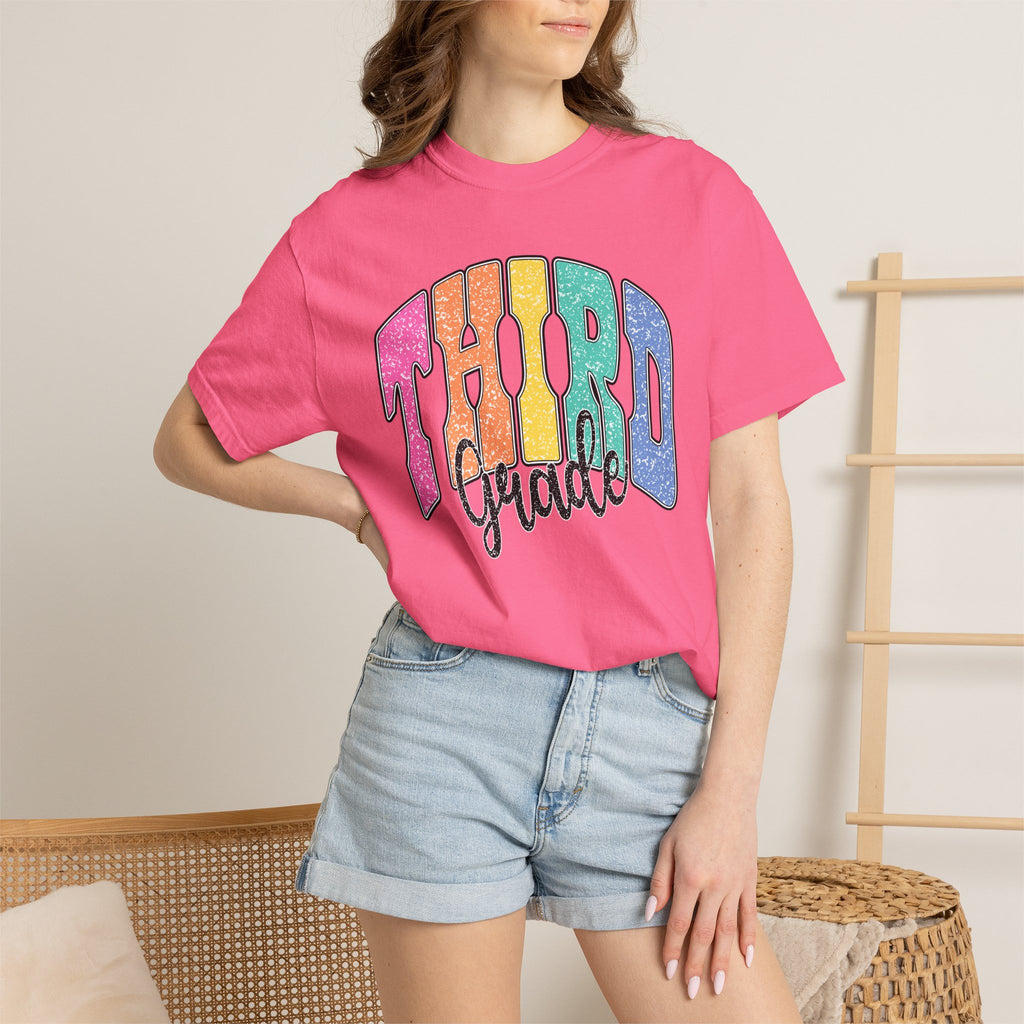 Third Grade T-Shirt — Colorful Retro Rainbow Back-to-School Tee