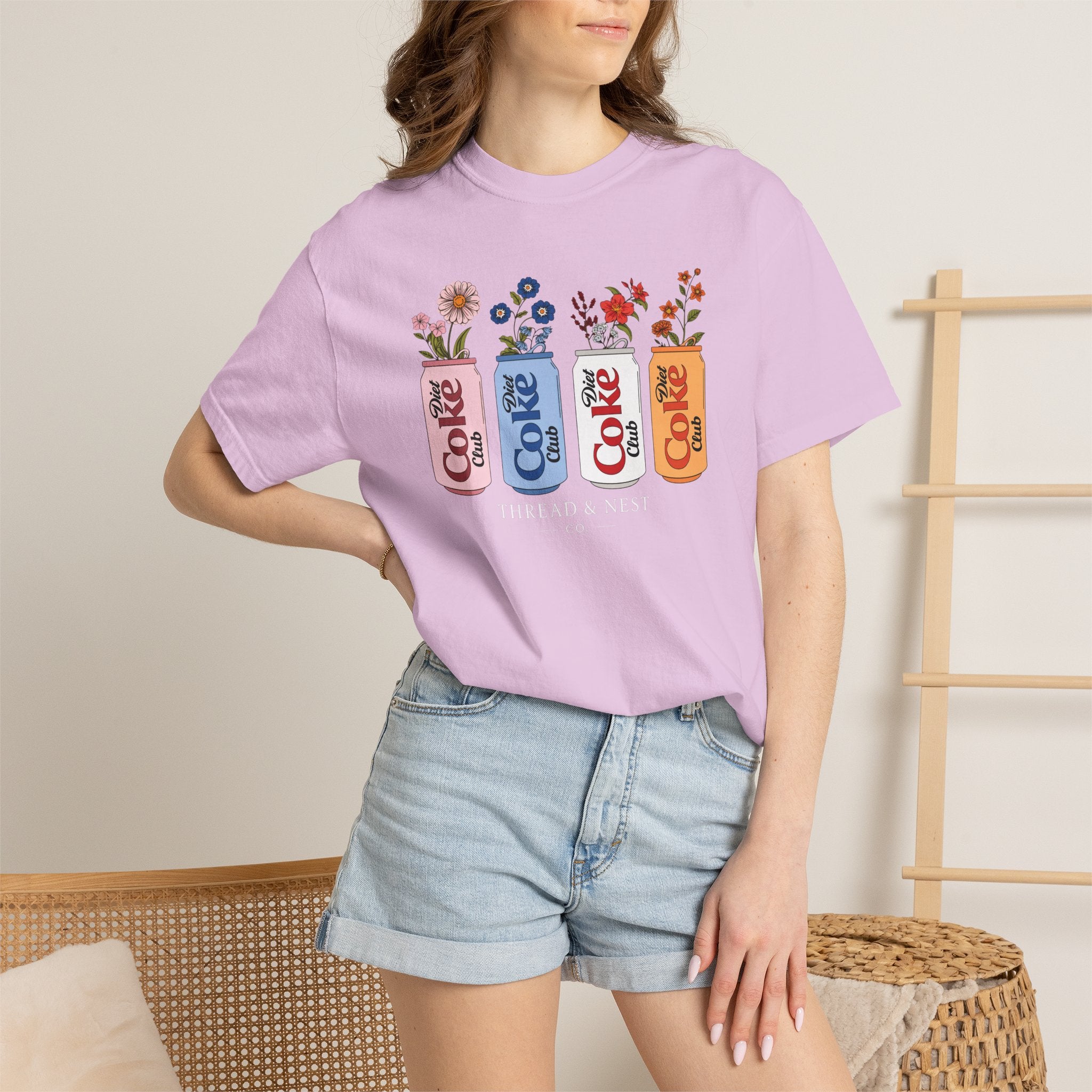 Retro Cola Cans Floral Tee