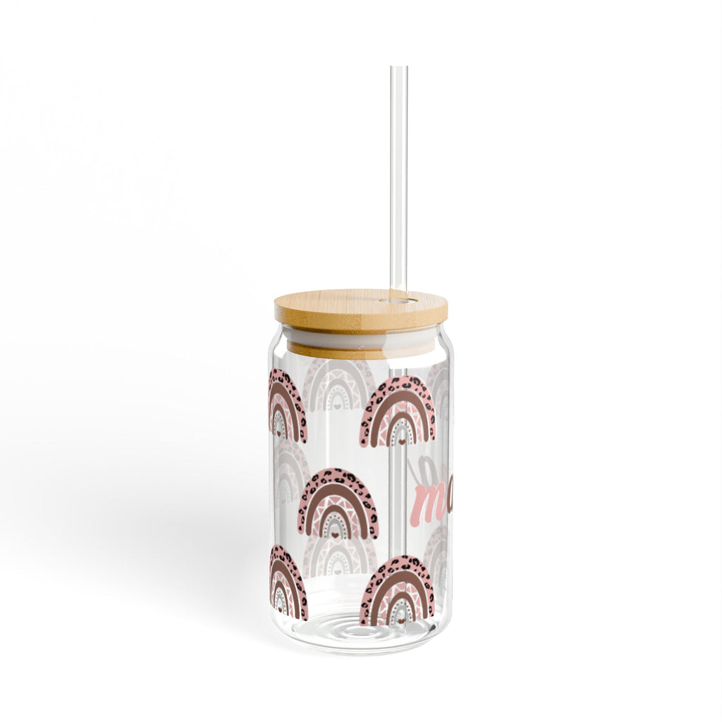 Mama Rainbow Sipper Glass — 16oz Eco Bamboo Lid Straw Tumbler