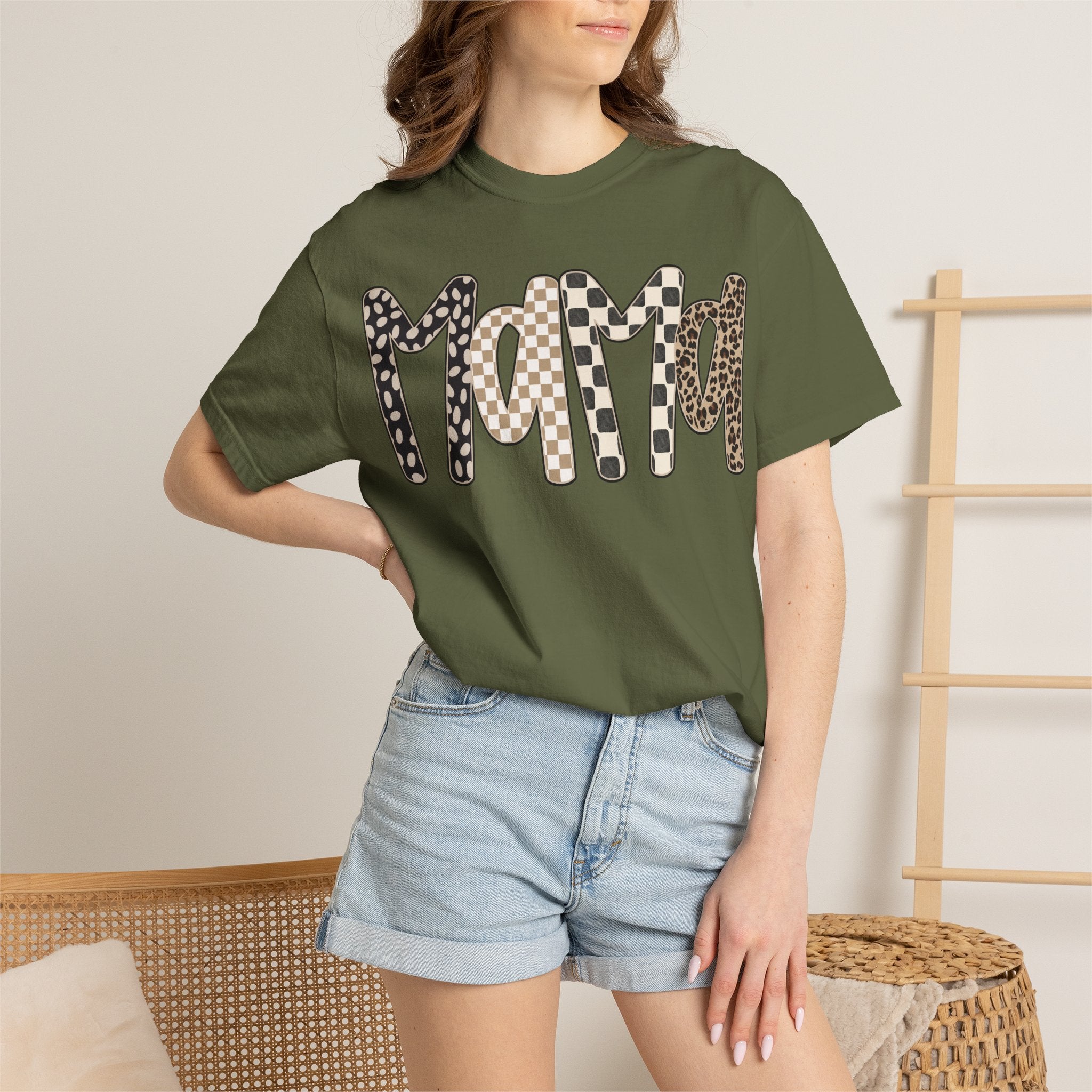 Mama Leopard & Plaid Graphic T-Shirt — Mom Gift, Mother's Day Tee