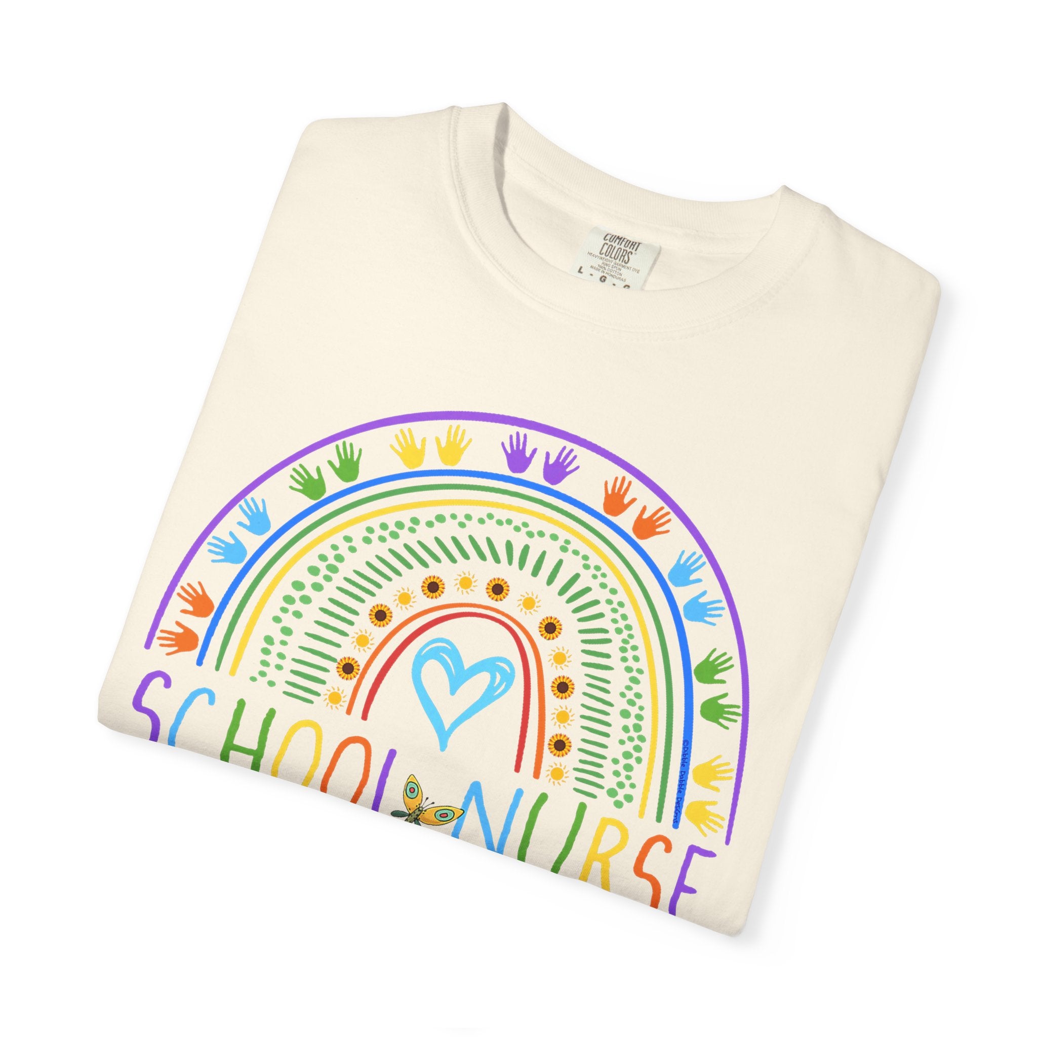 School Nurse Rainbow T-Shirt — Cute Pastel Healthcare Tee for Teachers & Nurses