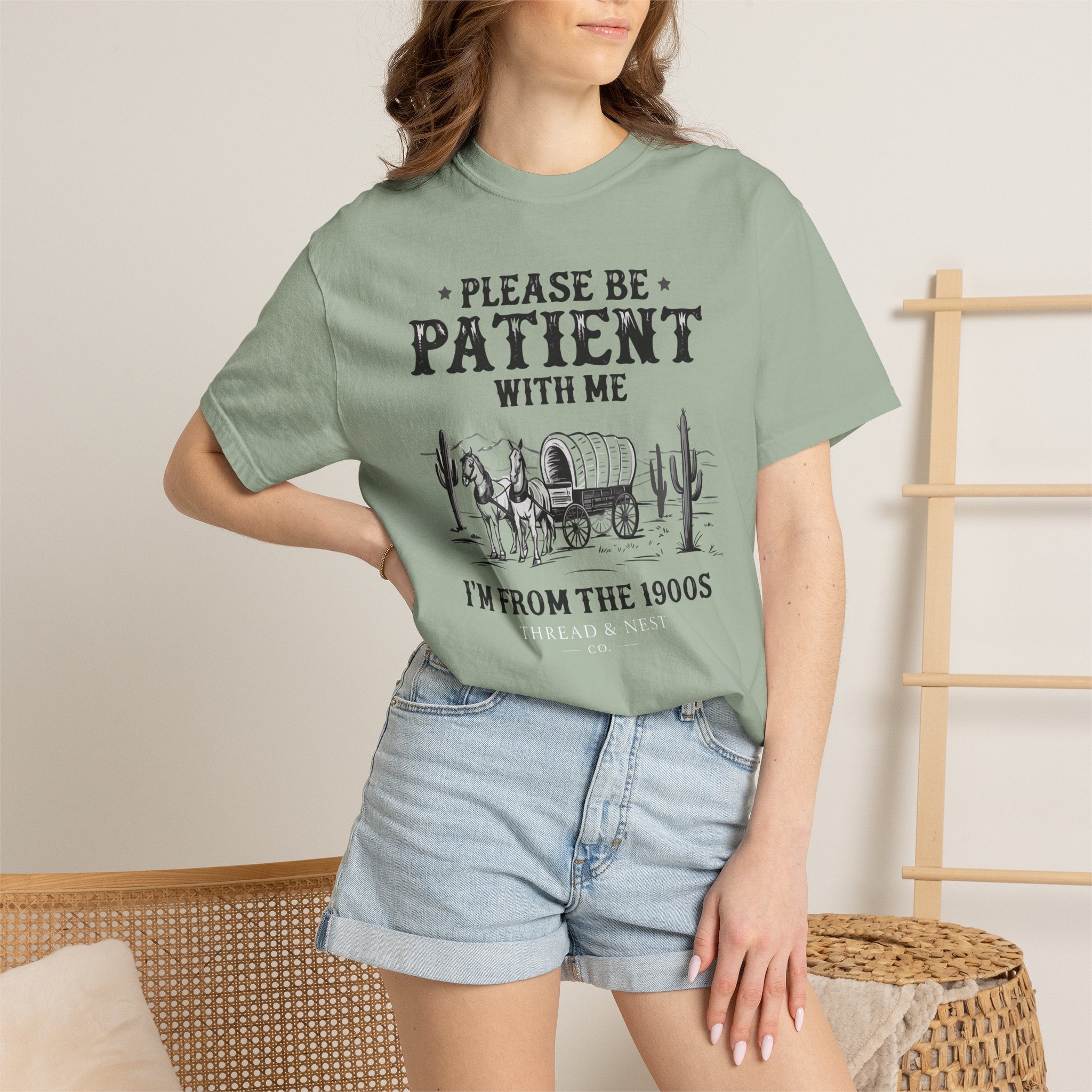 Please Be Patient With Me T-Shirt – Vintage Wagon 'I'm From The 1900s' Tee