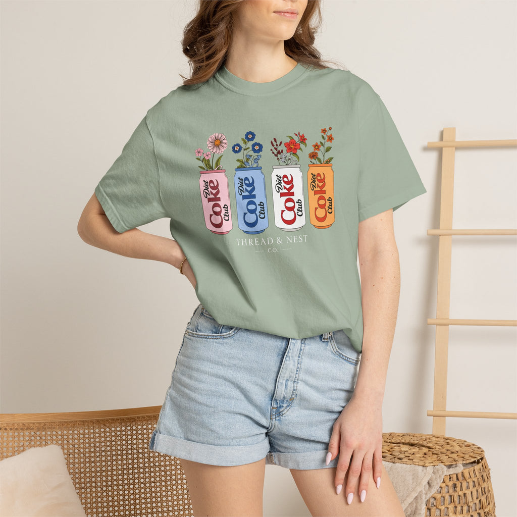 Retro Cola Cans Floral Tee
