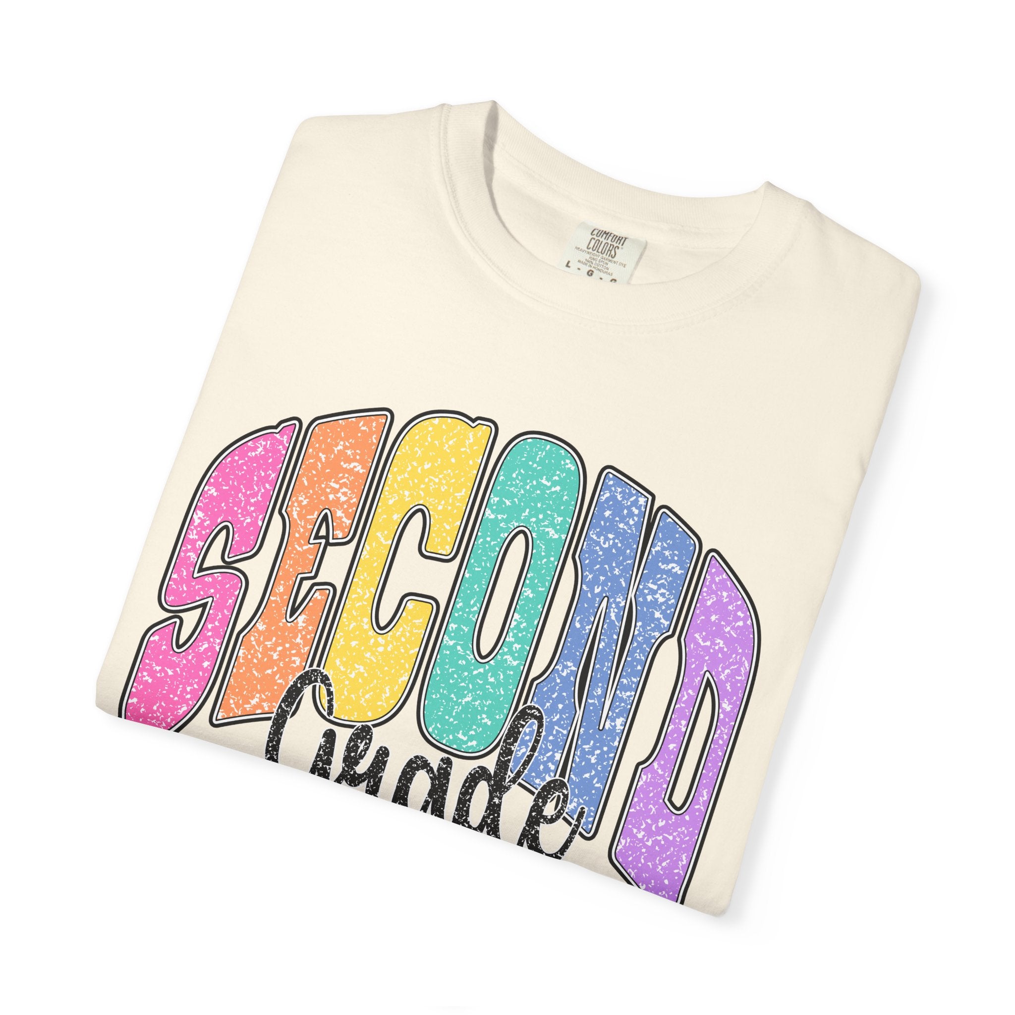 Second Grade T‑Shirt — Colorful Retro Rainbow Back‑to‑School Tee