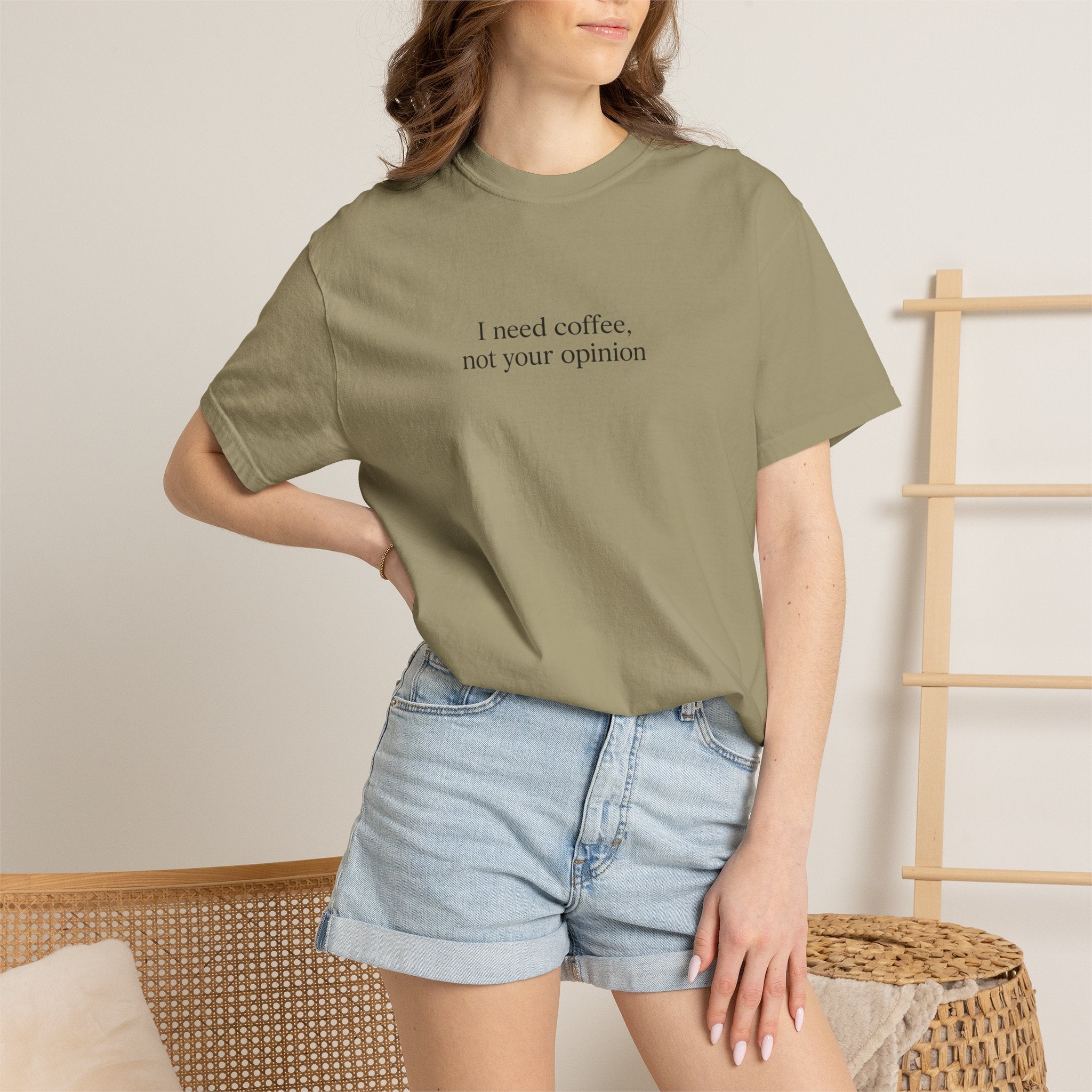 Coffee Quote T-Shirt — "I need coffee, not your opinion" Casual Graphic Tee