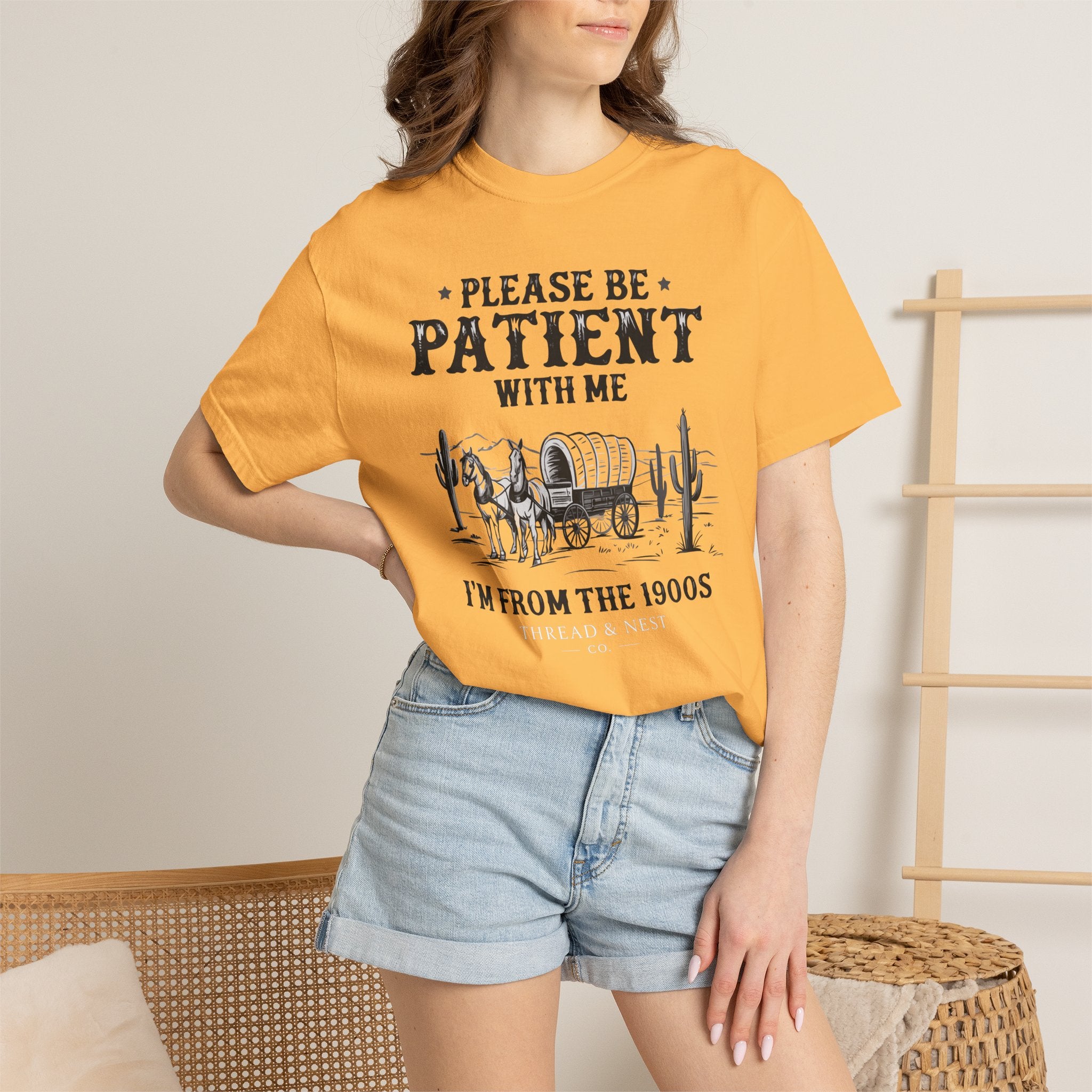 Please Be Patient With Me T-Shirt – Vintage Wagon 'I'm From The 1900s' Tee