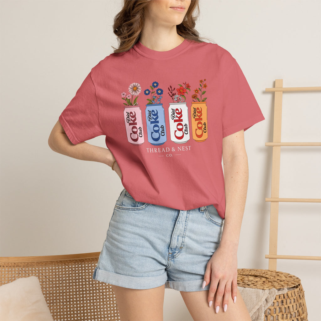 Retro Cola Cans Floral Tee