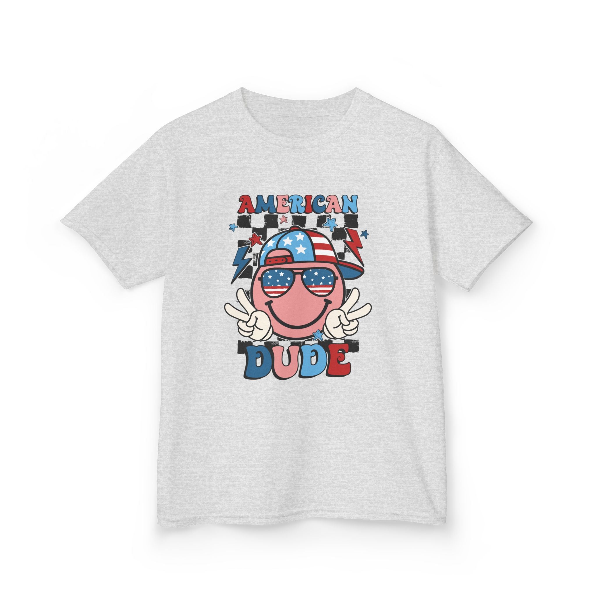 Kids Tee — "American Dude" Patriotic 4th of July Graphic