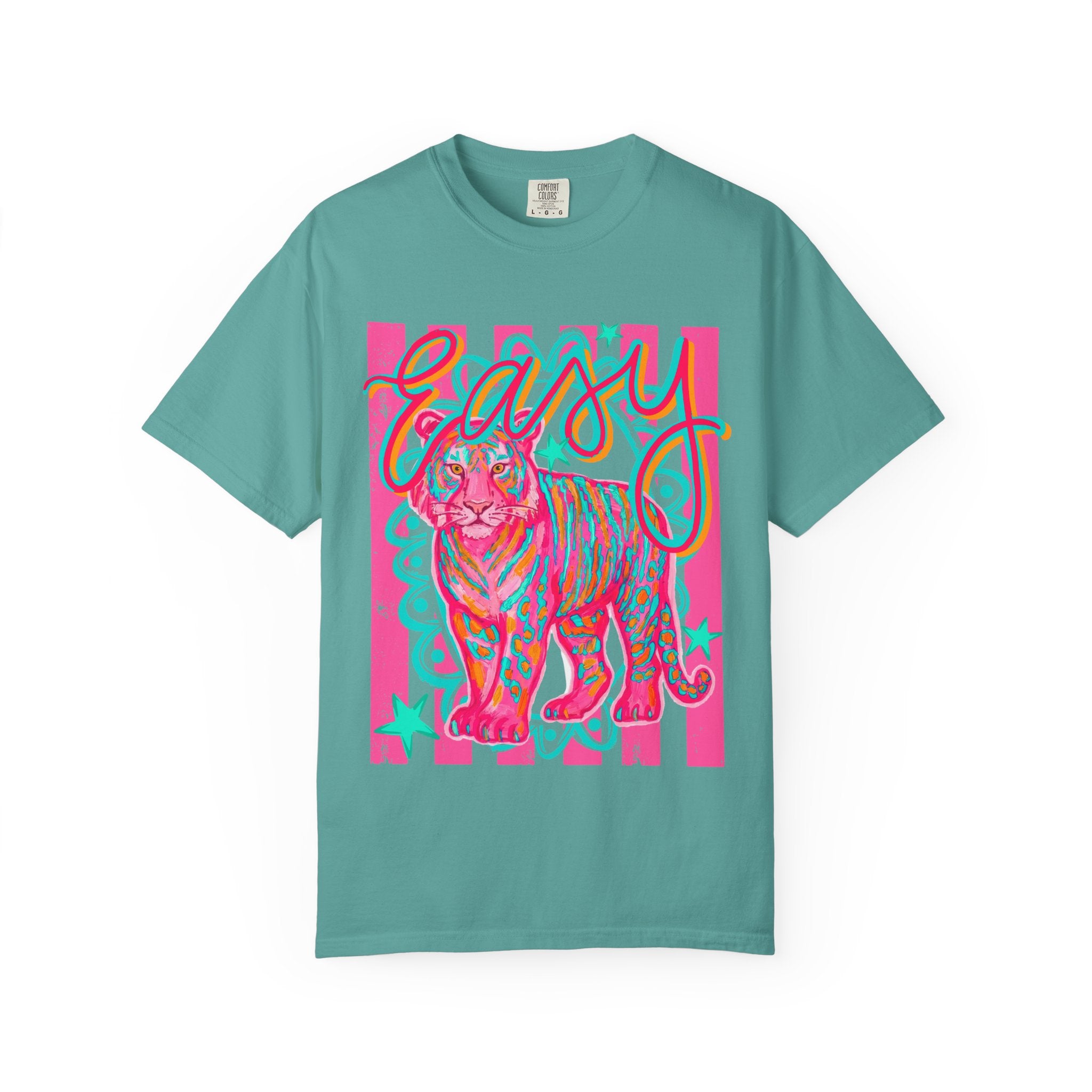 Easy Tiger T-Shirt — Retro Neon Tiger Graphic Tee