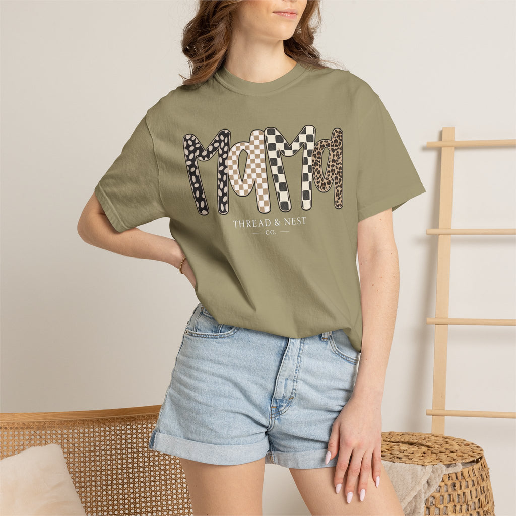 Mama Leopard & Plaid Graphic T-Shirt — Mom Gift, Mother's Day Tee