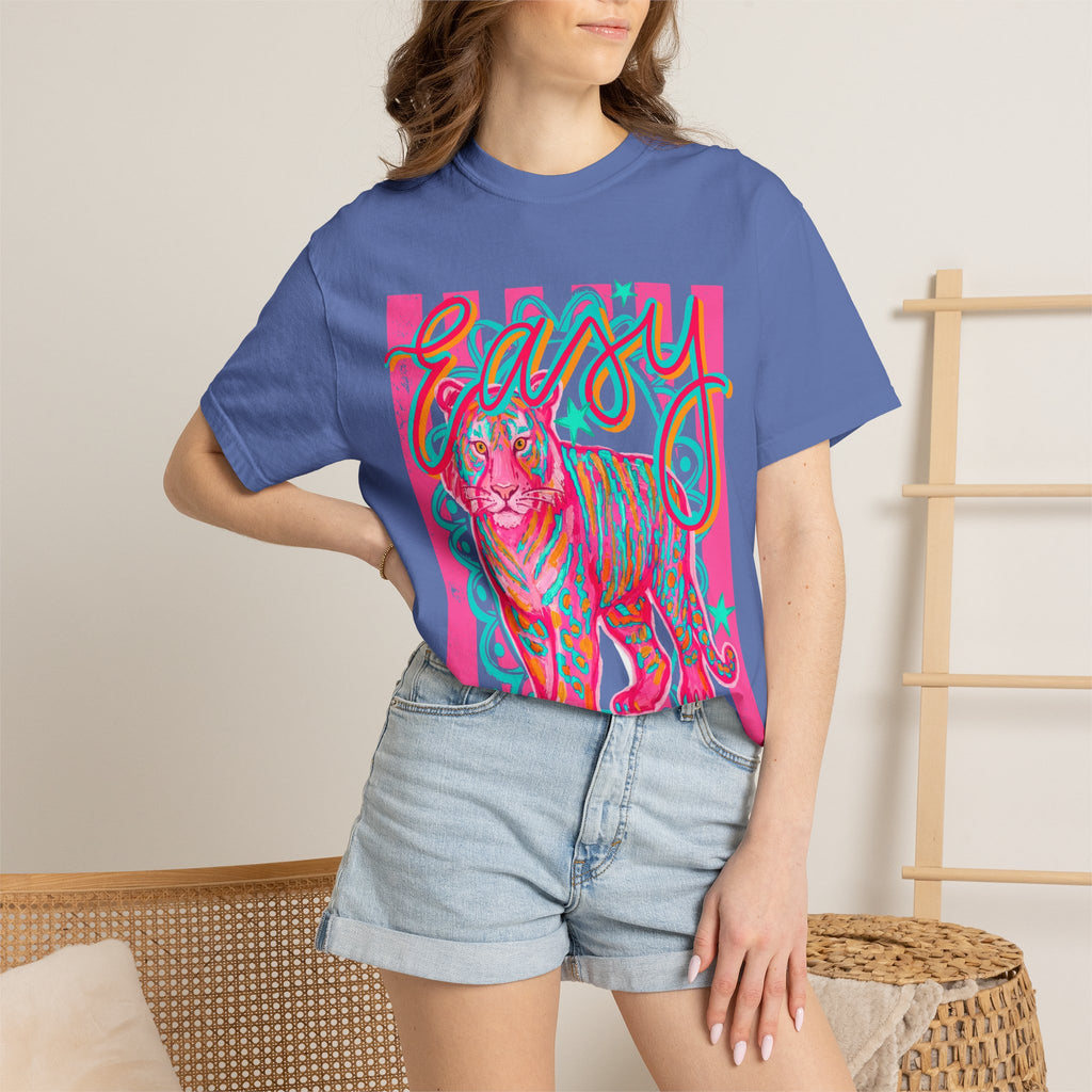 Easy Tiger T-Shirt — Retro Neon Tiger Graphic Tee