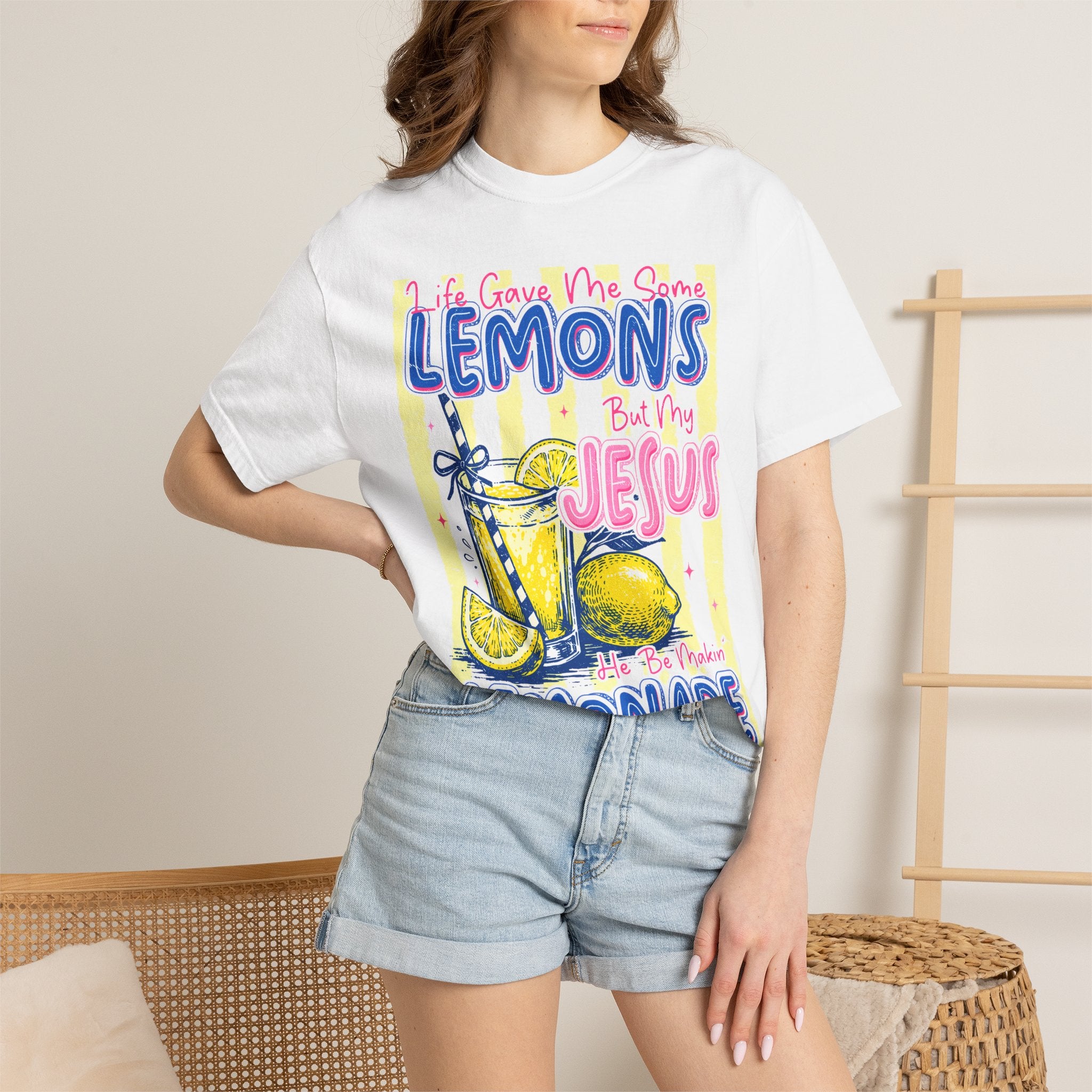 Lemons Into Lemonade Christian T-Shirt — 'He Gave Me Lemons But Why Jesus' Graphic Tee