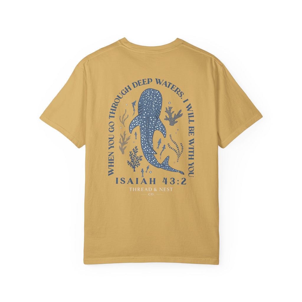 Isaiah 43:2 Whale Tee — 'When You Go Through Deep Waters' Christian T-Shirt